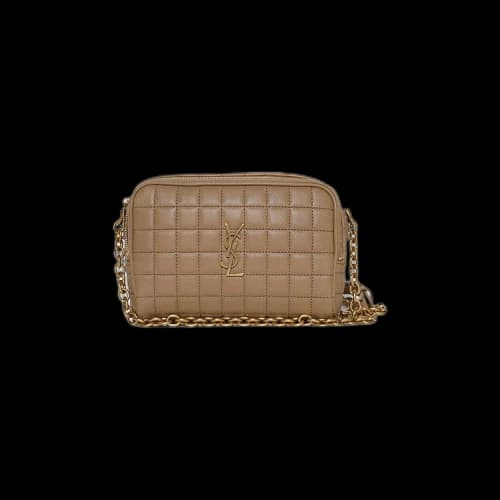 Saint Laurent Cassandre Matelassé Carré Mini Camera Bag 'Natural Tan'