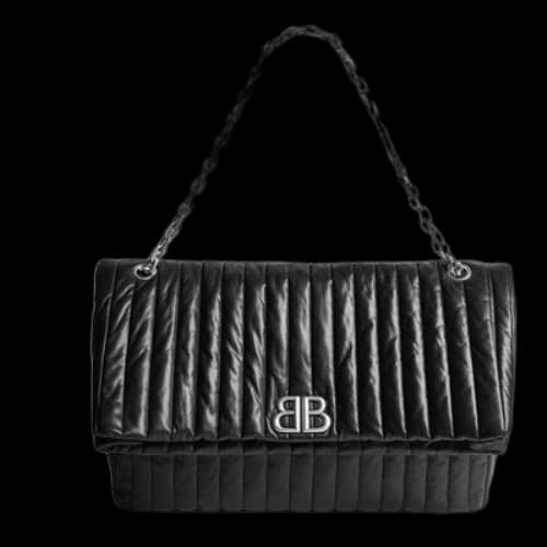Balenciaga Monaco Large Chain Bag Quilted 'Black' (Women's)