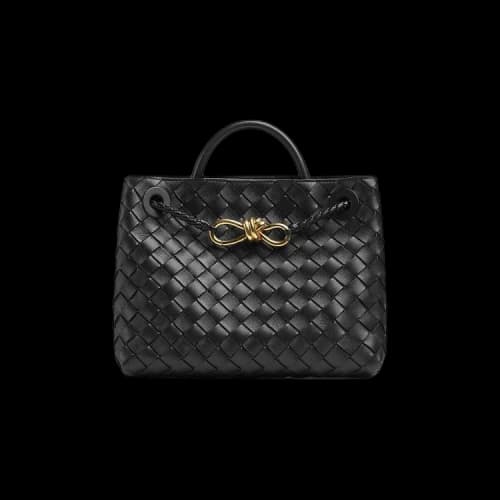 Bottega Veneta Lambskin Andiamo Small Hand Bag 'Black'