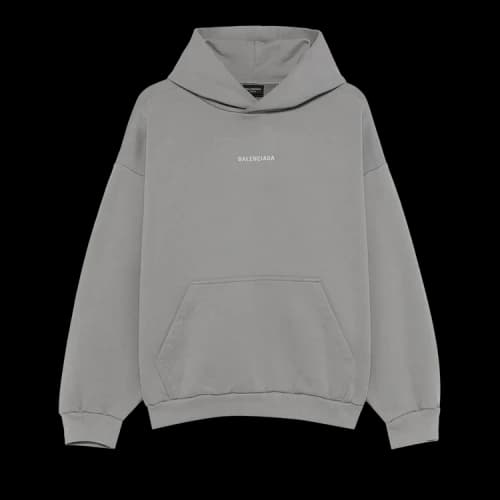 Balenciaga Reflective Logo Hoodie 'Grey/Reflective'