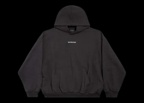 Balenciaga Back Logo Hoodie Black