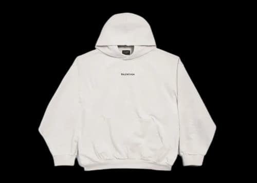 Balenciaga Back Logo Hoodie Off White