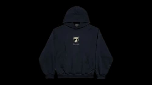 Balenciaga Automobil Lamborghini Medium Fit Hoodie Black Faded