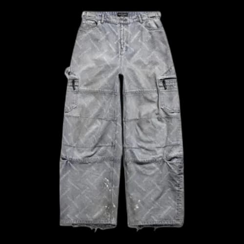 Balenciaga Bal Diagonal Allover Cargo Pants 'Light Blue'