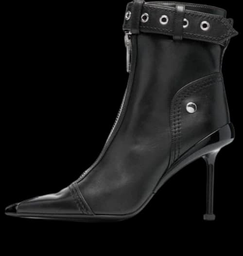 Alexander McQueen Leather Heel Ankle Boots 'Black' (Women's)
