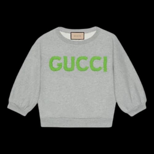 Gucci Cotton Jersey Cropped Sweatshirt 'Grey' (Women's)
