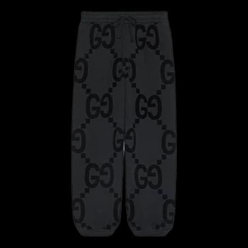 Gucci GG Flocked Print Cotton Fleece Sweattrouser 'Black'
