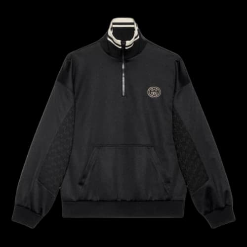 Gucci Technical Jersey Half Zip Jacket 'Black'