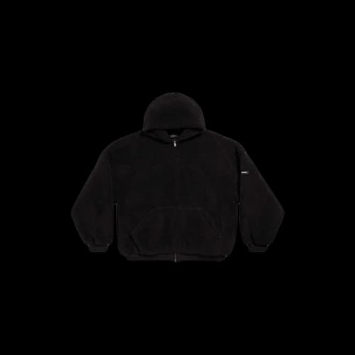 Balenciaga Outerwear Zip-Up Hoodie Oversized in Black Black