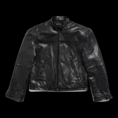 Balenciaga FW23 Deconstructed Zip Up Jacket 'Black Soft Buffalo Skin'