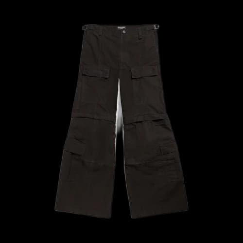 Balenciaga Flared Cargo Trousers in Black Black