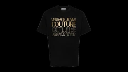 Versace Jeans Couture Logo Printed Crewneck T-shirt Black
