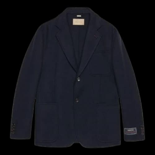Gucci Lightweight Wool Jacket With Web Label 'Dark Blue'
