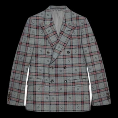 Gucci G Check Wool Jacket 'Grey Blue'