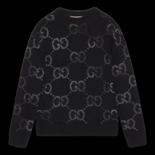 Gucci Wool Jumper With GG Intarsia 'Black'