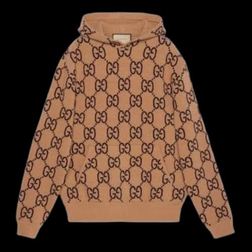 Gucci GG Wool Hooded Sweatshirt 'Camel Ebony'