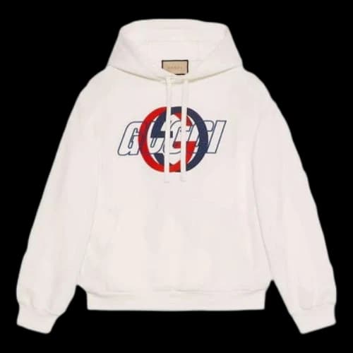 Gucci Cotton Jersey Hooded Sweatshirt 'Off White'