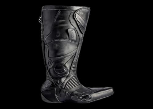 Balenciaga Calfskin Leather Motor Biker Boots Black