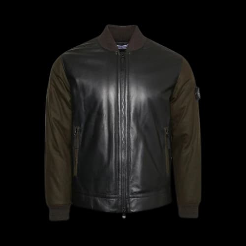 Stone Island Leather Blouson 'Black'