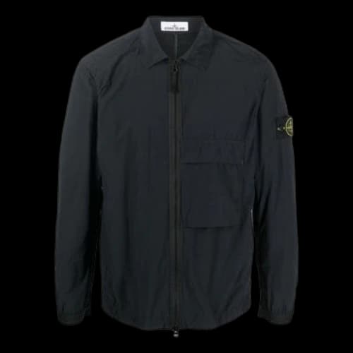 STONE ISLAND Garment Dyed Naslan Light Overshirt 'Black'