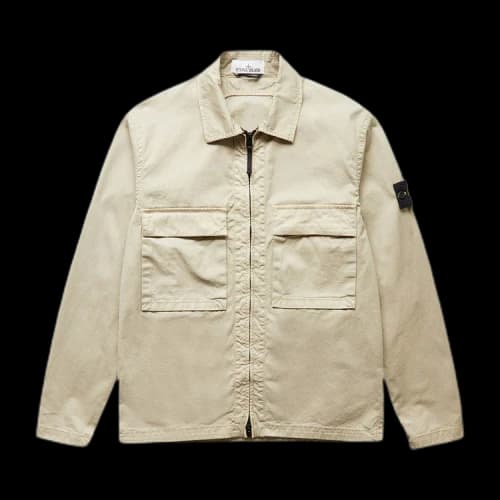 Stone Island Compass Zipped Shirt 'Cream'