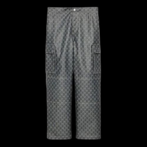 Gucci GG Denim Jacquard Trouser 'Dark Blue Ivory'