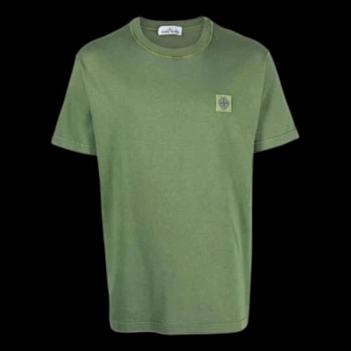 STONE ISLAND Plain Logo T-shirt 'Olive'