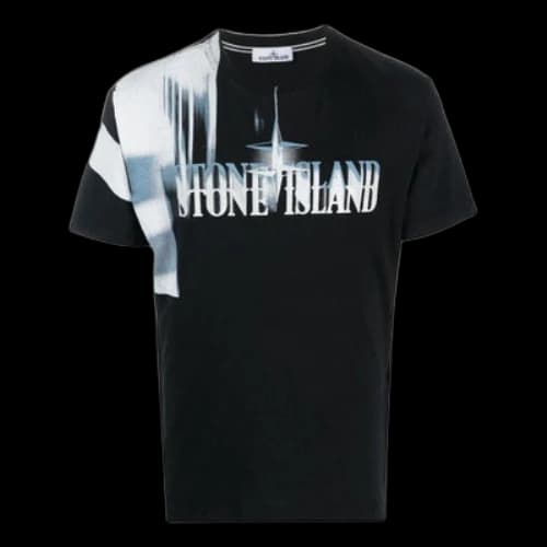 STONE ISLAND Blurred Logo T-shirt 'Black'