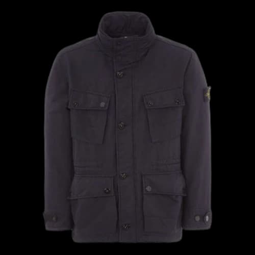 STONE ISLAND Logo-Patch Buttoned Jacket 'Black'
