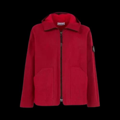 Stone Island Reflective Needle Punched Hoodie Jacket 'Red'