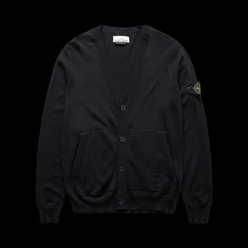 Stone Island Compass Logo V Neck Cardigan 'Black'