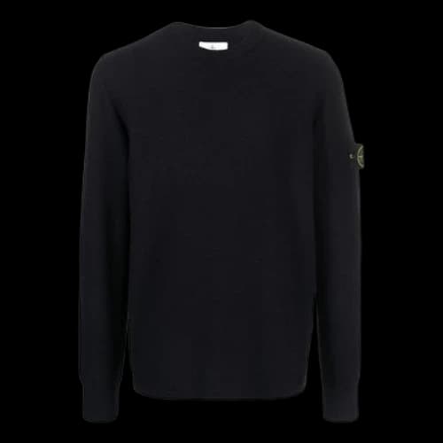 STONE ISLAND Logo Patch Sleeved Crewneck Sweatshirt 'Black'