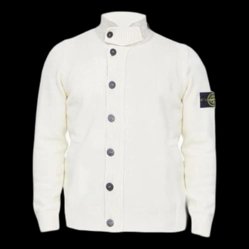 STONE ISLAND Patch High Neck Cardigan 'Beige'