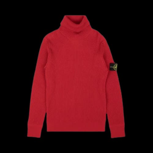 Stone Island Wool Ribbed Long-Sleeve Turtleneck 'Red'