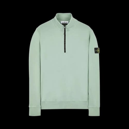 Stone Island Garment Dyed Half-Zip Sweatshirt 'Sage'