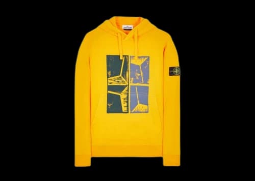 Stone Island 64182 'Xilografia Four' Hoodie Yellow