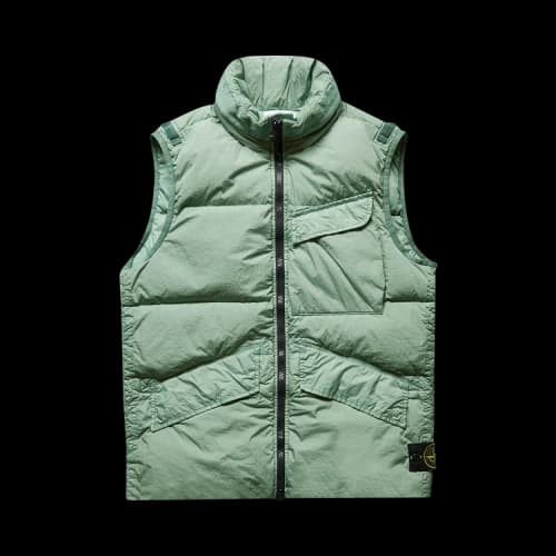 Stone Island Crinkle Reps Down Gilet 'Green'