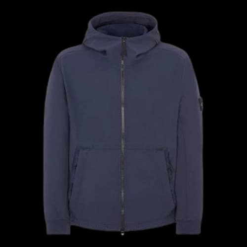 STONE ISLAND Soft-Shell Hooded Jacket 'Navy'