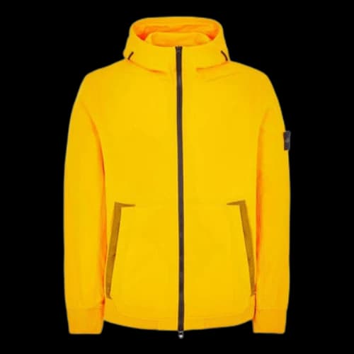 STONE ISLAND Logo Patch Hooded Zip-Up Jacket 'Yellow'