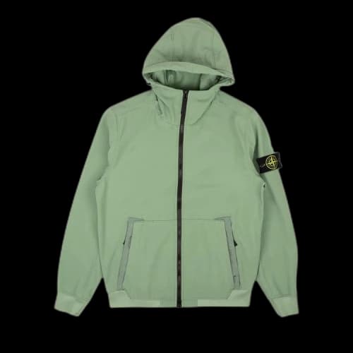 Stone Island Soft Shell Hooded Jacket Red 'Green'
