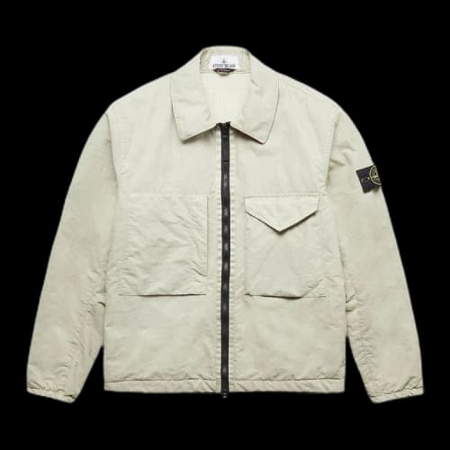 Stone Island Compass Patch Zipped Jacket 'Cream'