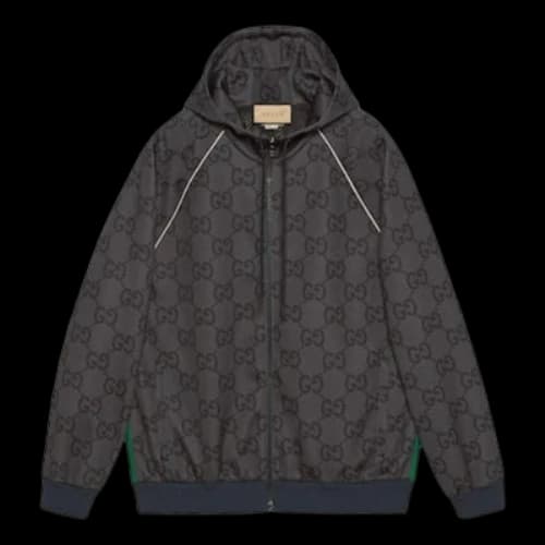 Gucci Jumbo GG Zip Jacket With Web 'Grey Dark Grey'