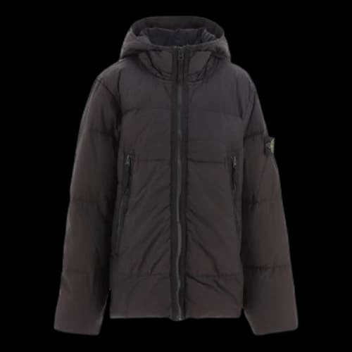 STONE ISLAND Junior Garment Dyed Crinkle Reps Jacket 'Black'