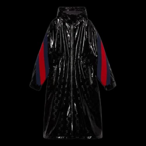 Gucci GG Lacquer Fabric Coat With Web 'Black' (Women's)