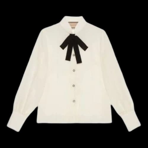Gucci Silk Crepe De Chine Shirt 'Ivory' (Women's)