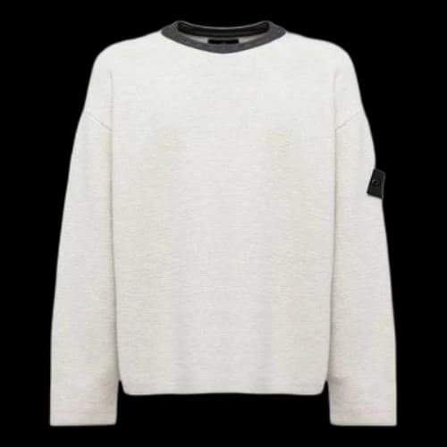 STONE ISLAND Shadow Project Contrast Collar Crew Knit 'Plaster'