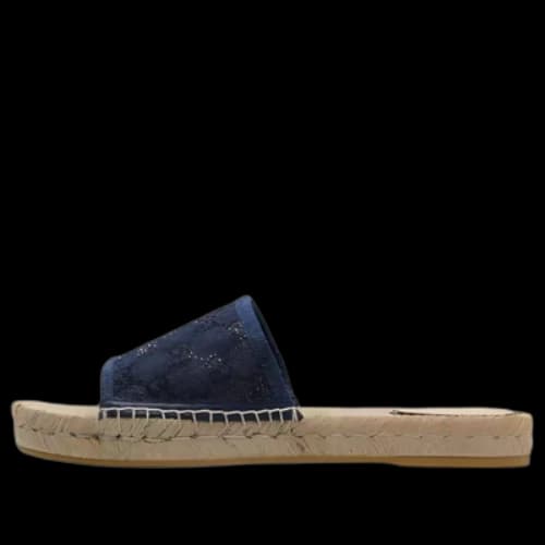 Gucci Slide Sandal 'Navy Blue Monogrammed'