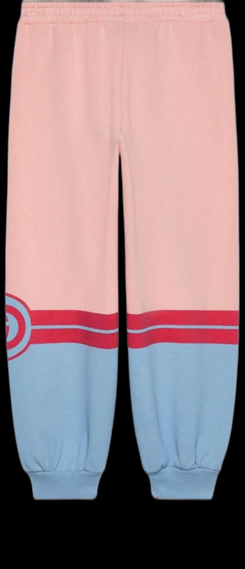 (GS) Gucci Felted Cotton Trousers 'Light Blue Pink'