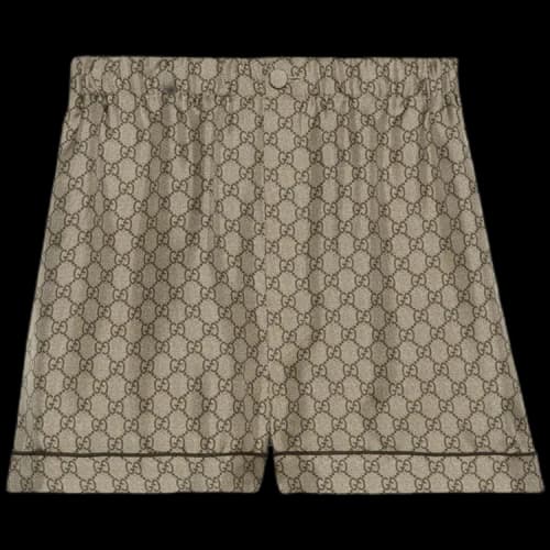 Gucci GG Supreme Silk Shorts 'Camel/Ebony'