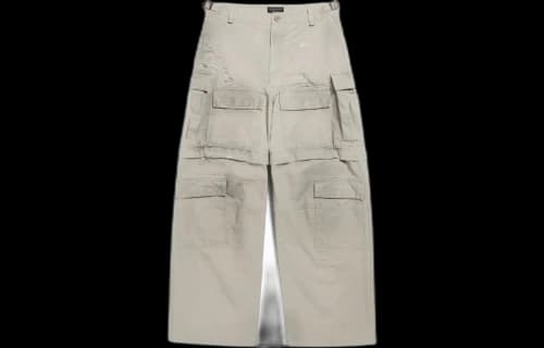 Balenciaga Men's Large Cargo Pants Beige